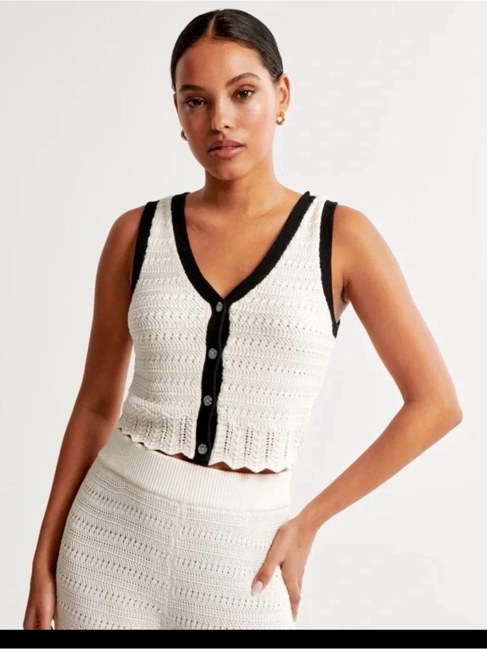 Abercrombie & Fitch Crocheted Sweater Vest 100% Cotton